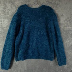 Endless Rose Womens Pullover Sweater‎ Blue Crew Neck Marled Long Sleeve M New